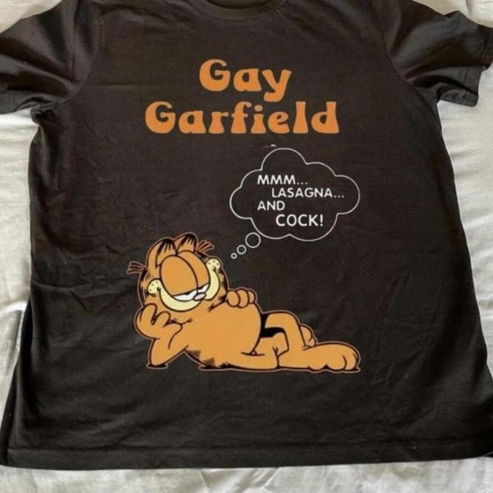 Black And Orange Garfield Graphic Tee